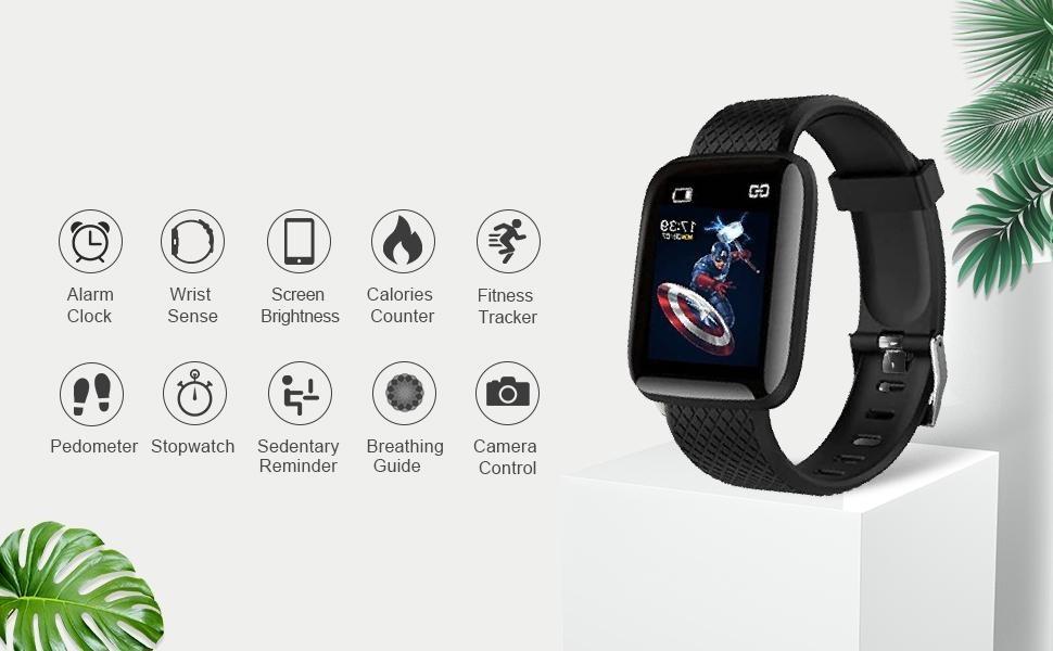 BeatTrack Duo (Combo Of Truly Earbuds Headset with Mic, & Bluetooth D116 Smart Watch with Heart Rate Monitor and Other Features)