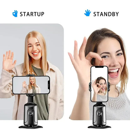 Mack 360 Auto Face Tracking Gimbal AI Smart Gimbal Face Tracking Auto Phone Holder For Smartphone Video Vlog Live Stabilizer Tripod