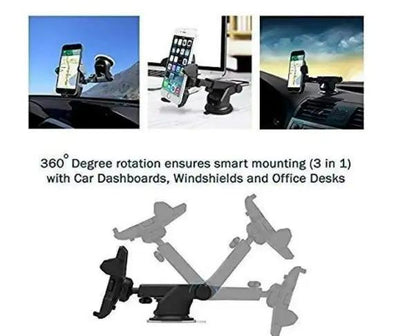 Revolex Zoom Star Pro (Car Mobile Holder For Dashboard Black)