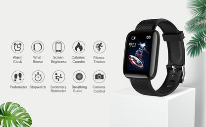 BeatTrack Duo (Combo Of Truly Earbuds Headset with Mic, & Bluetooth D116 Smart Watch with Heart Rate Monitor and Other Features)