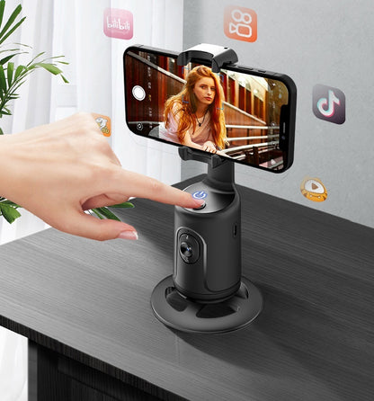 Mack 360 Auto Face Tracking Gimbal AI Smart Gimbal Face Tracking Auto Phone Holder For Smartphone Video Vlog Live Stabilizer Tripod